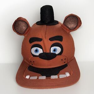FIVE‎ NIGHTS AT FREDDYS Freddy Fazbear  Snapback Brown Hat Cap Blue Eyes FNAF